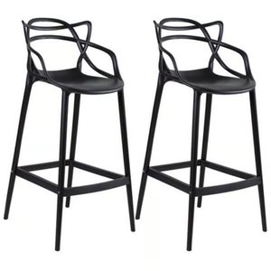 Conjunto C-2 Banquetas Médias Masters Allegra - 66 Cm - Preto