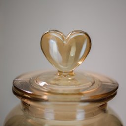 Pote Vidro Hermético Âmbar Decor Afeto Coração 650ml - Yangzi - 6