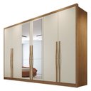 Ver imagem 3 de Guarda-Roupa Casal em MDF 6 Portas 6 Gavetas com Espelho Reno Marrom/Cumaru/Fendi