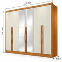 Ver imagem 5 de Guarda-Roupa Casal em MDF 6 Portas 6 Gavetas com Espelho Reno Marrom/Cinamomo/Fendi
