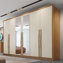 Ver imagem 1 de Guarda-Roupa Casal em MDF 6 Portas 6 Gavetas com Espelho Reno Marrom/Cumaru/Fendi
