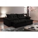 Ver imagem 3 de Sofá Ventura Retrátil e Reclinável 2,40m Pillow com 20cm Fibra Siliconada - Preto