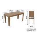 Ver imagem 3 de Conjunto Sala de Jantar Madesa Maris Mesa Tampo de Madeira com 6 Cadeiras Rustic/Floral Hibiscos Cor