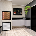 Ver imagem 2 de Barzinho Para Sala Adega Madeira MDF Suporte Garrafas Porta Taças Preto
