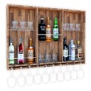 Ver imagem 1 de Barzinho Adega MDF Suporte Bebidas com Porta Taças Western