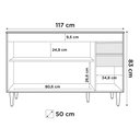 Ver imagem 4 de Balcão Gabinete 120cm 3 Portas 2 Gavetas Michigan Castanho/Preto - Lumil Móveis