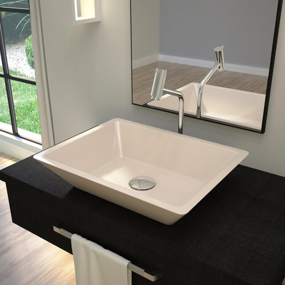 Cuba de Apoio Retangular Para Banheiro Lavabo C01 RT45 Bege - Lyam Decor - 2