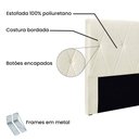 Ver imagem 4 de Cabeceira Elisa Solteiro 90cm Estofada Fixação no Box Mdf-mdp Linho Creme Loja Sheep