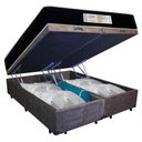 Ver mais imagens de Cama Box Baú Queen Bipartido Suede + Colchão Molas Ensacadas Sereneprime Sonnolux 158x198x69