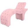 Maca Reclinável com Capitonê Veludo: Rosa Bebê - 1