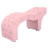 Maca Reclinável com Capitonê Veludo: Rosa Bebê - 3