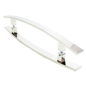 Puxador Para Portas Duplo em Aço Inox Modelo Lugui Polido Brilhante para portas: pivotantes/ - 1 M E