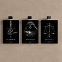Ver imagem 2 de Kit 3 Quadro Decorativo Direito Advocacia Escritório Luxo Qualidade Premium 28x20cm