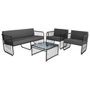 Ver imagem 2 de Conjunto 2 Poltronas 1 Namoradeira e 1 Mesa de Centro Córdova em Aço Carbono e Fibra Sintética Acess
