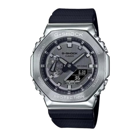 Relógio Casio Masculino Ref: Gm-2100-1ADR g-Shock Anadigi Aço Prateado