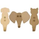 Ver imagem 1 de Kit 3 Ganchos Penduradores Cachorro Gato Elefante 8cm Dourados Luft Masutti Casacos Multiuso