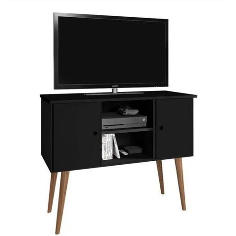 Rack Aparador Viena Sala Suporte Tv Polegadas Preto Sala Decoração