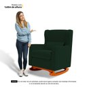 Ver imagem 7 de Poltrona de Amamentação e Descanso Zoe com Base Balanço e Puff Veludo Verde - Desk Design