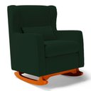 Ver imagem 6 de Poltrona de Amamentação e Descanso Zoe com Base Balanço e Puff Veludo Verde - Desk Design