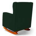 Ver imagem 2 de Poltrona de Amamentação e Descanso Zoe com Base Balanço e Puff Veludo Verde - Desk Design