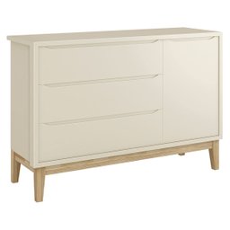 Jogo de Quarto para Bebê Completo 3 Portas Classic New Areia Fosco com Natural - Reller - 4