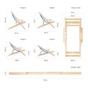 Ver imagem 2 de Cadeira Espreguiçadeira Dobrável Madeira Maciça Natural com Tecido Branco