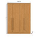 Ver imagem 3 de Guarda-Roupa Casal Modulado 4 Portas 3 Gavetas 100% MDF Cairo Marrom/Cinamomo
