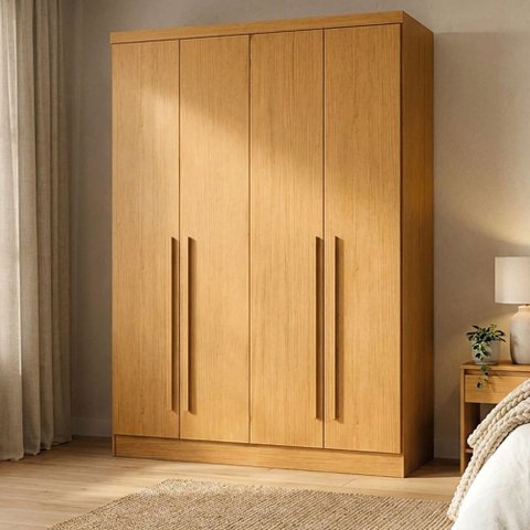 Guarda-Roupa Casal Modulado 4 Portas 3 Gavetas 100% MDF Cairo Marrom/Cinamomo