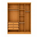 Ver imagem 2 de Guarda-Roupa Modulado 4 Portas 3 Gavetas 100% MDF Cairo