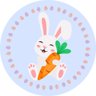 Adesivo Coelho Cenoura Ovinhos Feliz Páscoa Embalagens Ovo de Páscoa 100 Und - 1