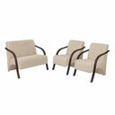 Ver imagem 1 de Conjunto Poltronas Vênus Braço Madeira Suede Bege