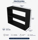 Ver imagem 2 de Armário Nicho Suspenso Multiuso em Mdf Preto 60x50x15cm (cxaxp)