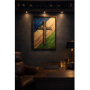 Ver imagem 1 de Quadro Cruz Rústica Cores do Brasil