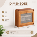 Ver imagem 2 de Sapateira Banco Plenitude Porta Basculante Detalhe Rústico e Prateleira Interna - Nature - Lh Móveis