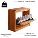 Ver imagem 4 de Sapateira Banco Plenitude Porta Basculante Detalhe Rústico e Prateleira Interna - Nature - Lh Móveis