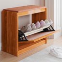 Ver imagem 2 de Sapateira Banco Plenitude Porta Basculante Detalhe Rústico e Prateleira Interna - Nature - Lh Móveis