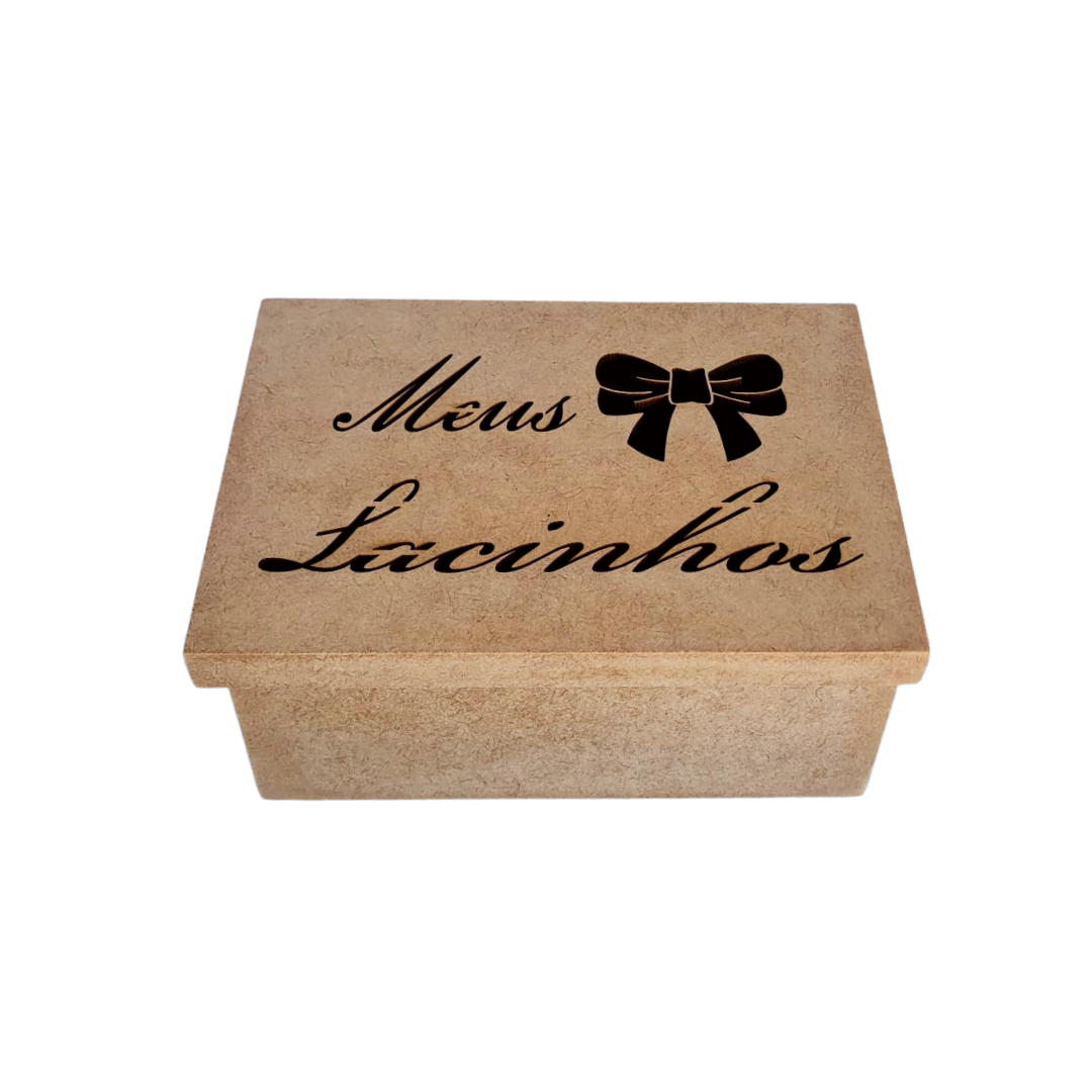 Caixa Personalizada Meus Lacinhos 100% MDF (17x12x08) MDF CRU - 3