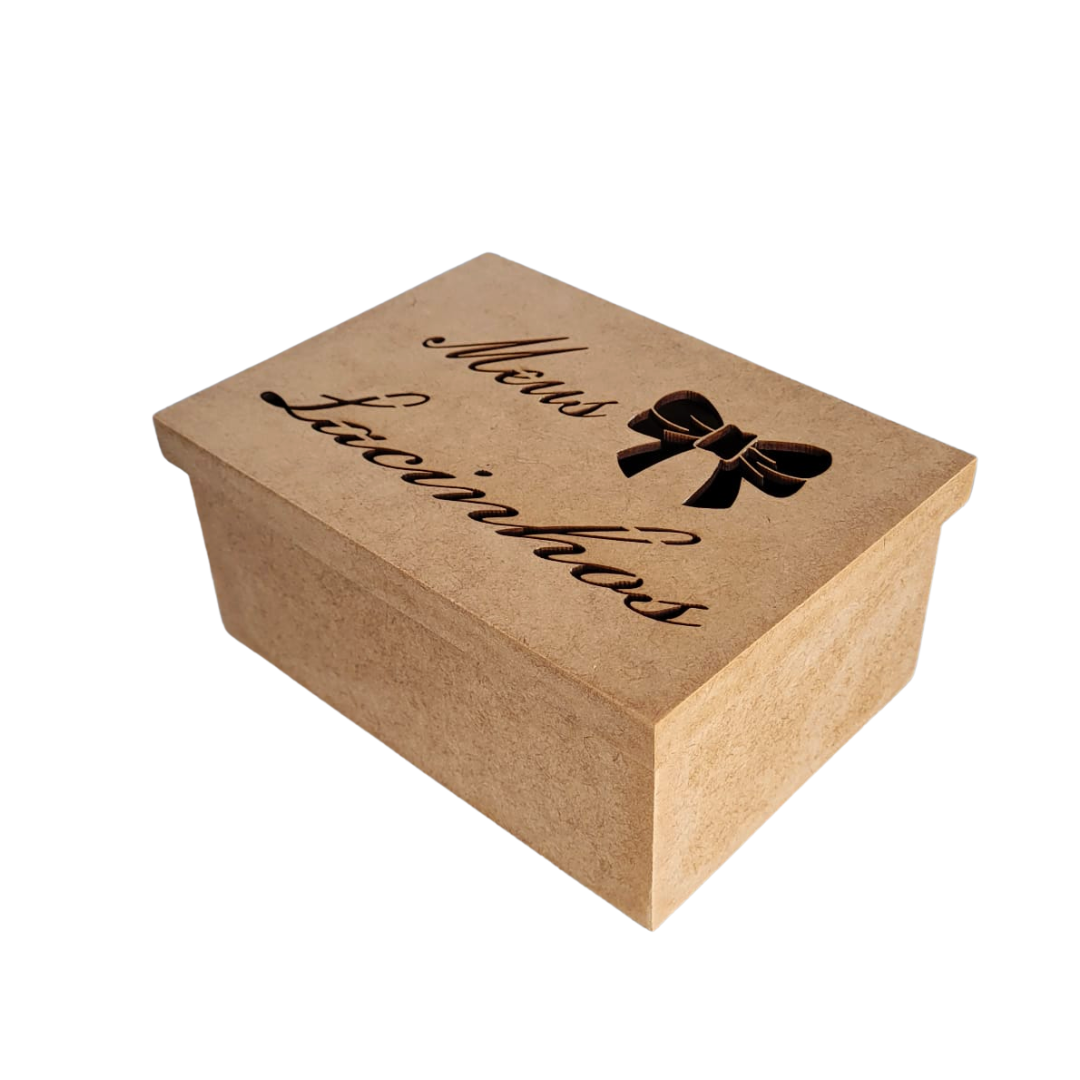 Caixa Personalizada Meus Lacinhos 100% MDF (17x12x08) MDF CRU - 1