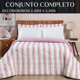 Cobredrom Casal Queen Size Grosso Scarlett 100% Algodao Extra Macio Marin:rosa - 6