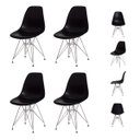 Ver imagem 1 de Kit 4 Cadeiras Eiffel Eames Preta Base Cromada