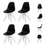 Kit 4 Cadeiras Eiffel Eames Preta Base Cromada - 1