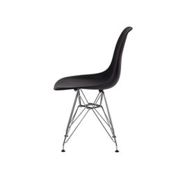 Kit 4 Cadeiras Eiffel Eames Preta Base Cromada - 4