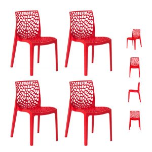 Kit 4 Cadeiras Gruvyer Vermelha