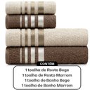 Ver imagem 2 de Jogo de Toalhas de Algodão 4 Peças Banho e Rosto Karsten - Emcompre