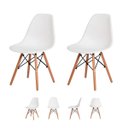 Ver imagem 1 de Kit 2 Cadeiras Eiffel Eames Dsw Branco Base Madeira