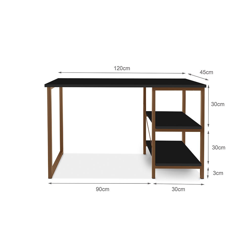 Mesa Escrivaninha Notebook 120 Cm com 2 Prateleiras Office Star - 3