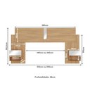 Ver imagem 7 de Cabeceira Casal/Queen com Espelhos e 2 Mesas de Cabeceira 232cm Multimóveis MP4324