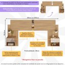 Ver imagem 3 de Cabeceira Casal/Queen com Espelhos e 2 Mesas de Cabeceira 232cm Multimóveis MP4324