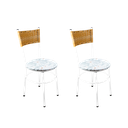 Ver imagem 1 de 2 Cadeiras Brancas para Cozinha Viena Palha:Floral Gelo