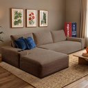 Ver imagem 1 de Sofá Evo 2,70m Molas Ensacadas com Chaise Lounge Esquerda Velourê Marrom Cama Inbox